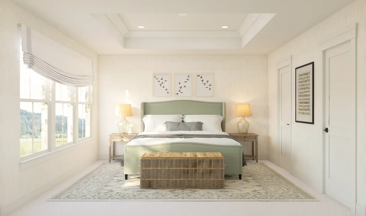 Primary suite with tray ceiling