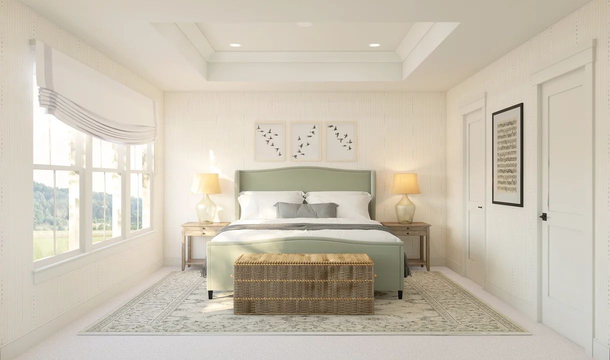 Primary suite with tray ceiling