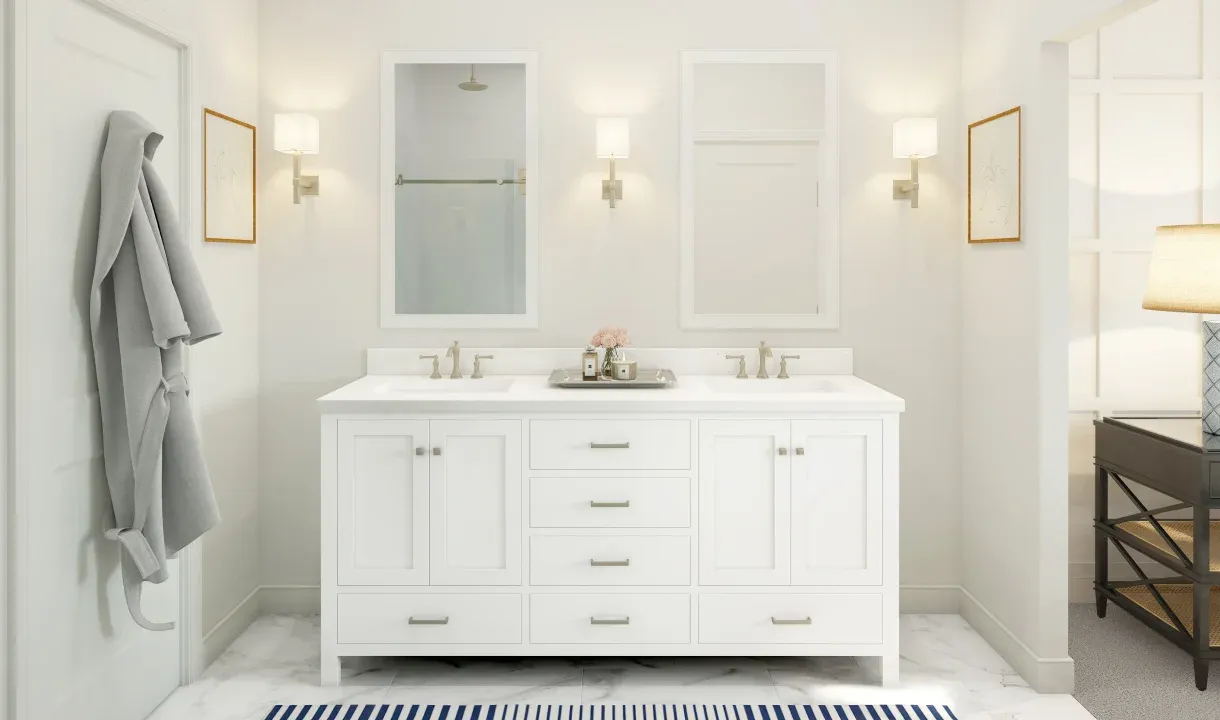 Primary bath with dual sinks