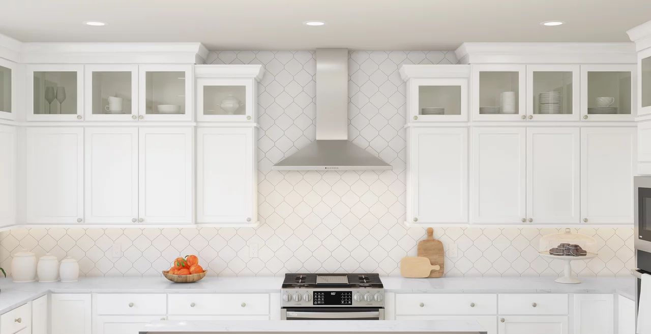 Kitchen with tile backsplash