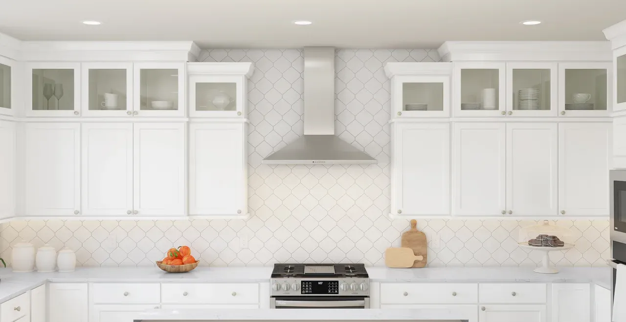 Kitchen with tile backsplash