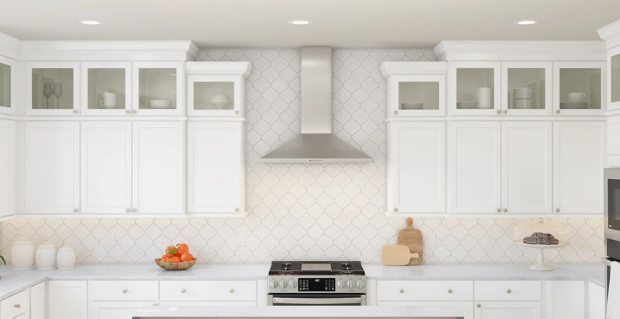 Kitchen with tile backsplash