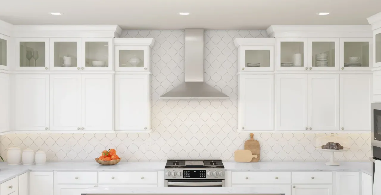 Kitchen with tile backsplash