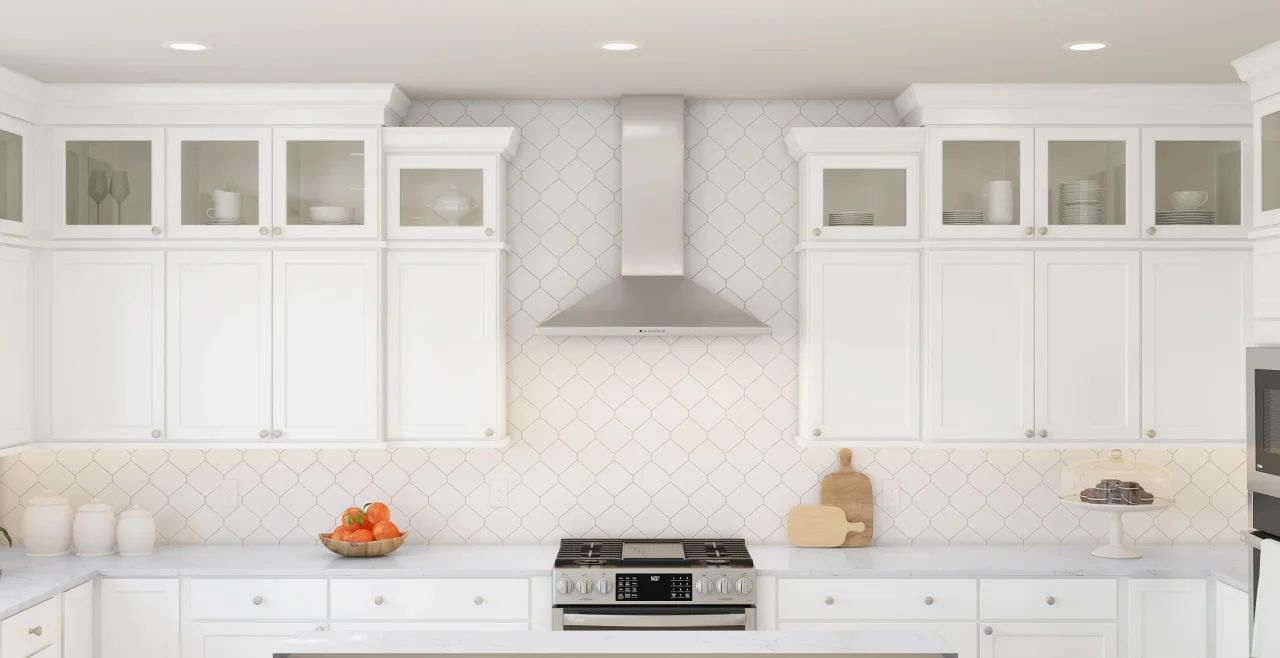 Kitchen with tile backsplash