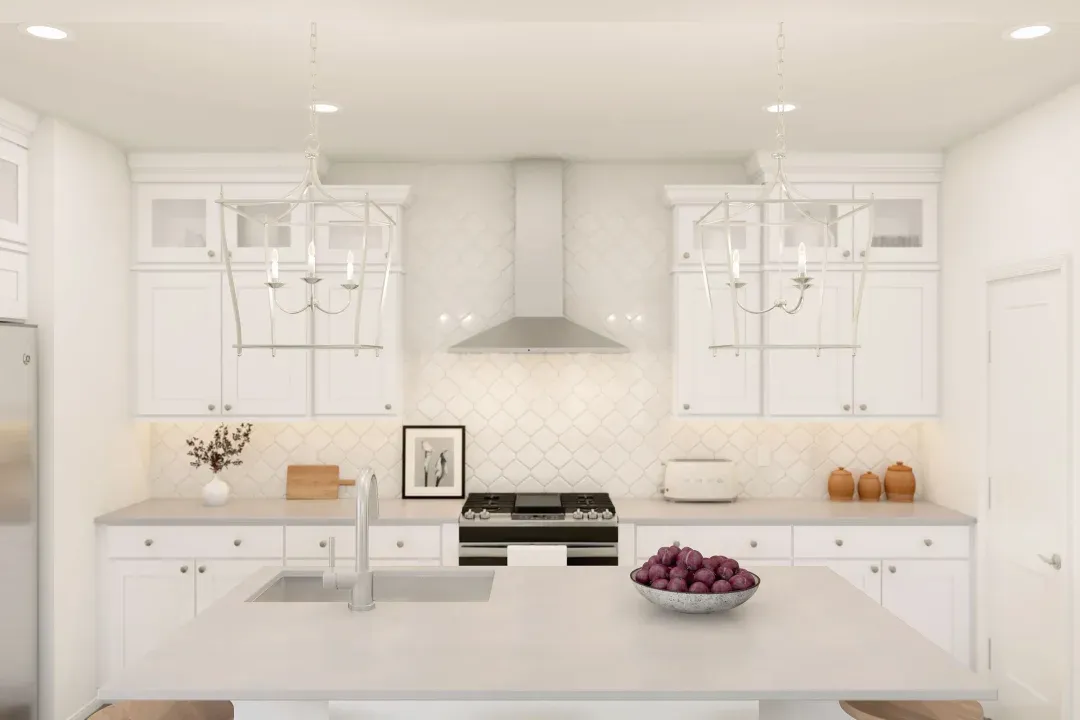 Kitchen with pendant lighting