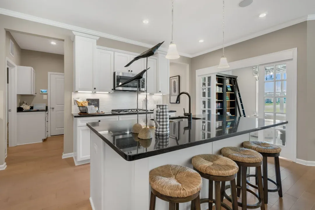 Kitchen with pendant lighting