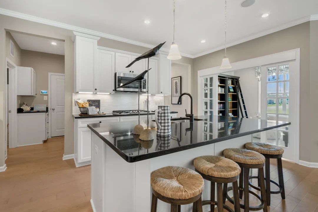 Kitchen with pendant lighting