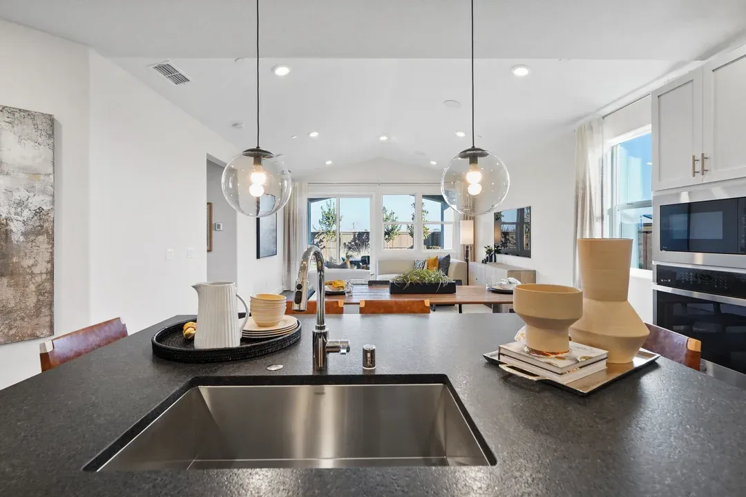 Kitchen with pendant lighting