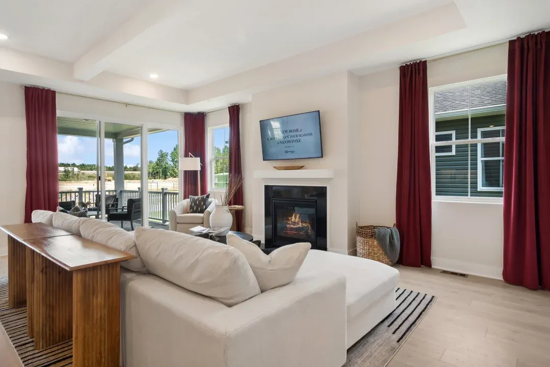 Great room with fireplace