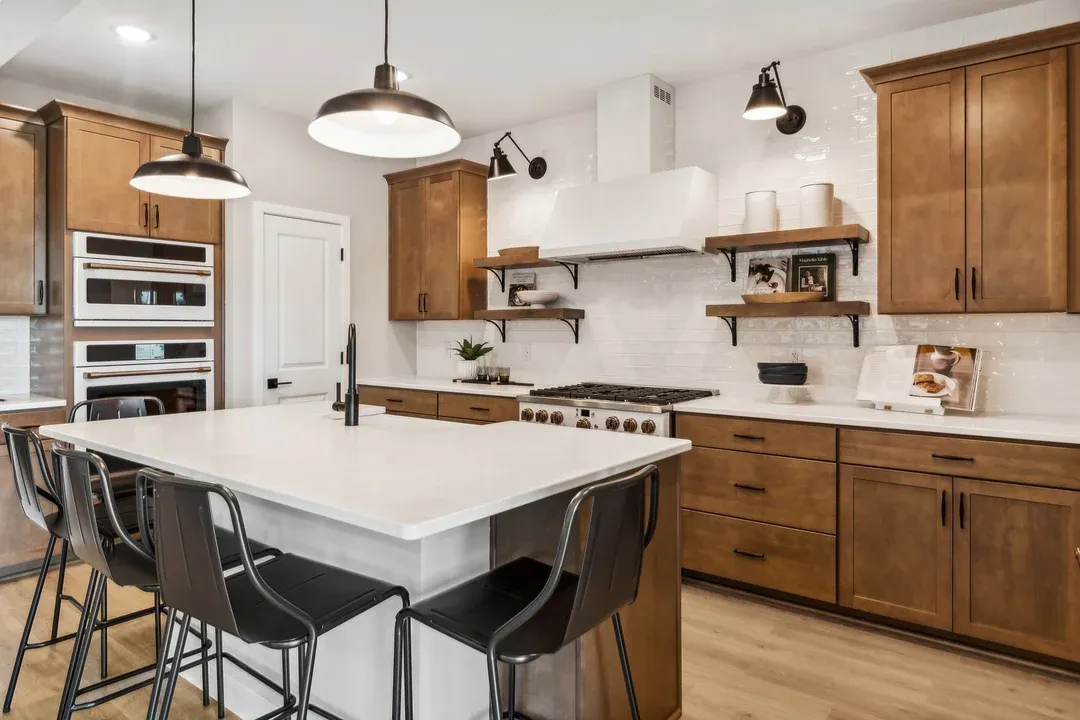 Kitchen with floating shelves