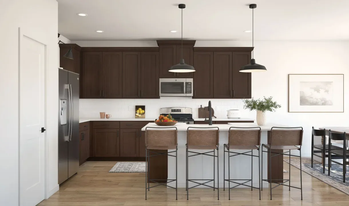 Kitchen with pendant lighting
