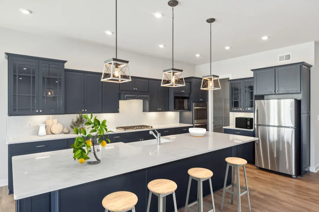 Kitchen with pendant lighting