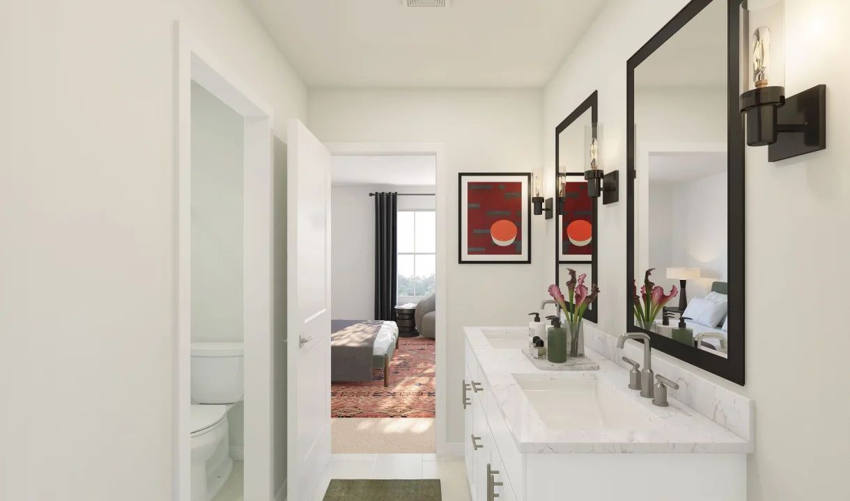 Primary bath with dual sinks