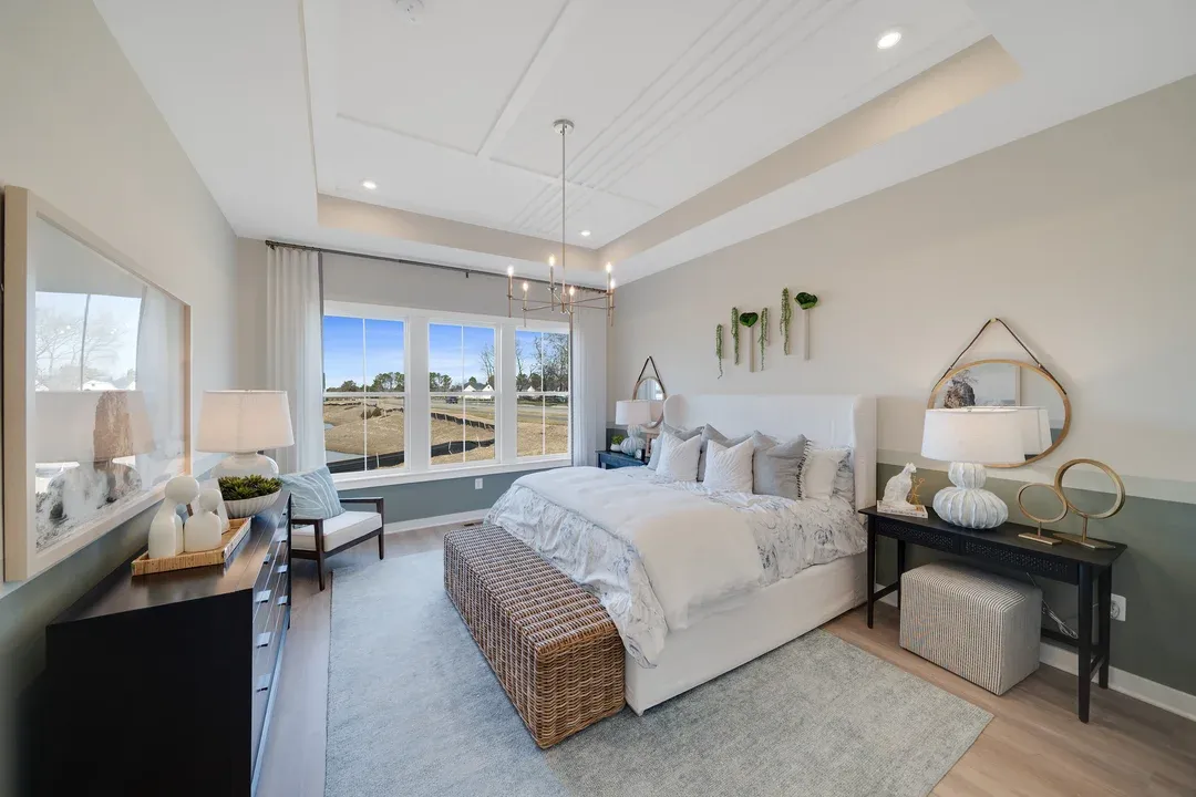 Primary suite with tray ceiling