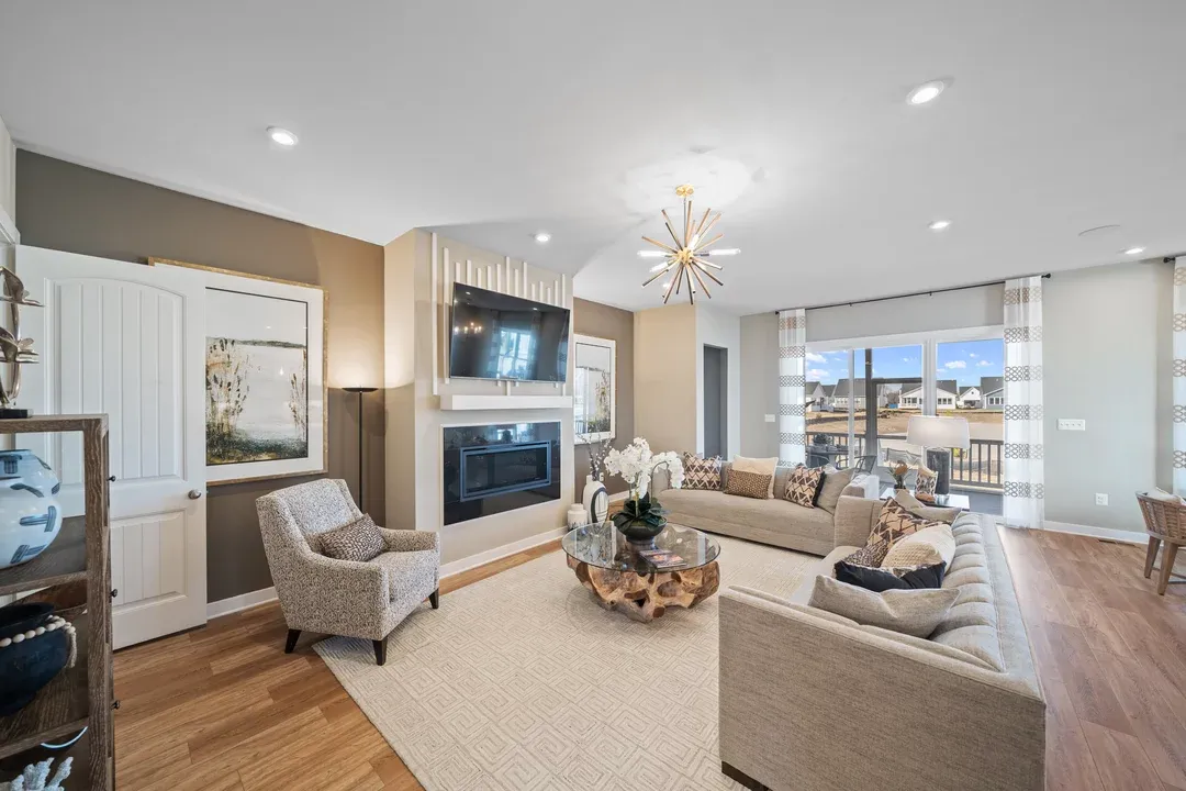 Great room with fireplace