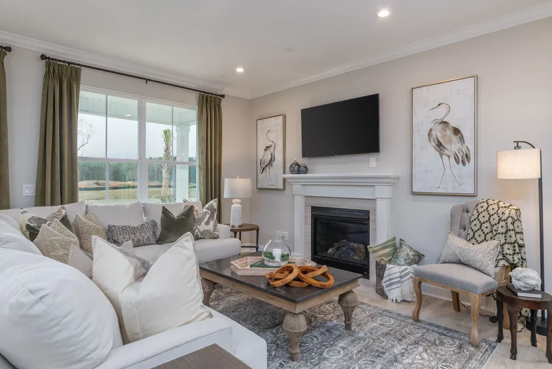 Great room with fireplace