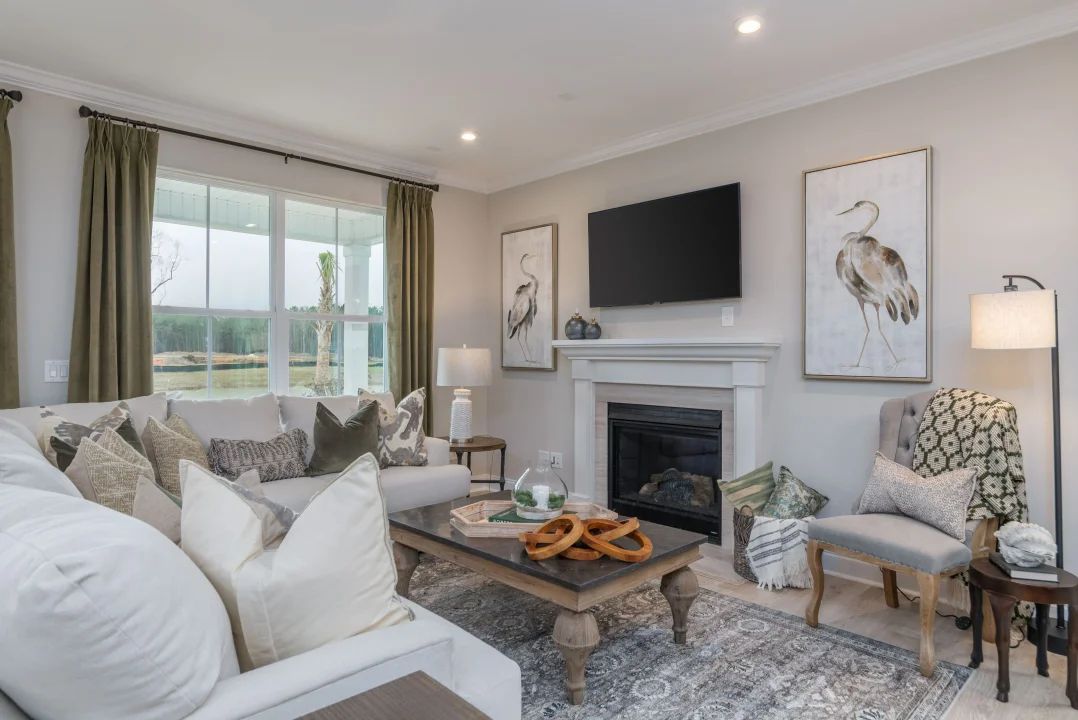 Great room with fireplace