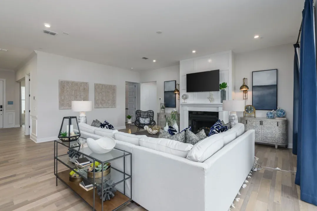 Great room with fireplace