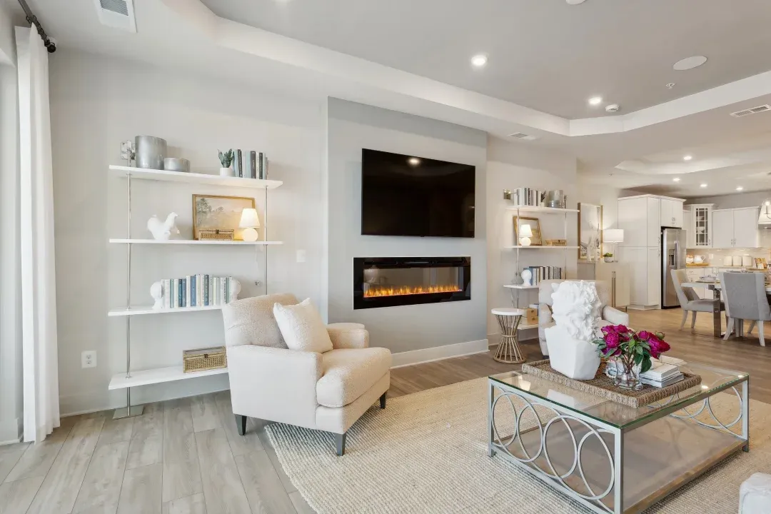 Great room with fireplace