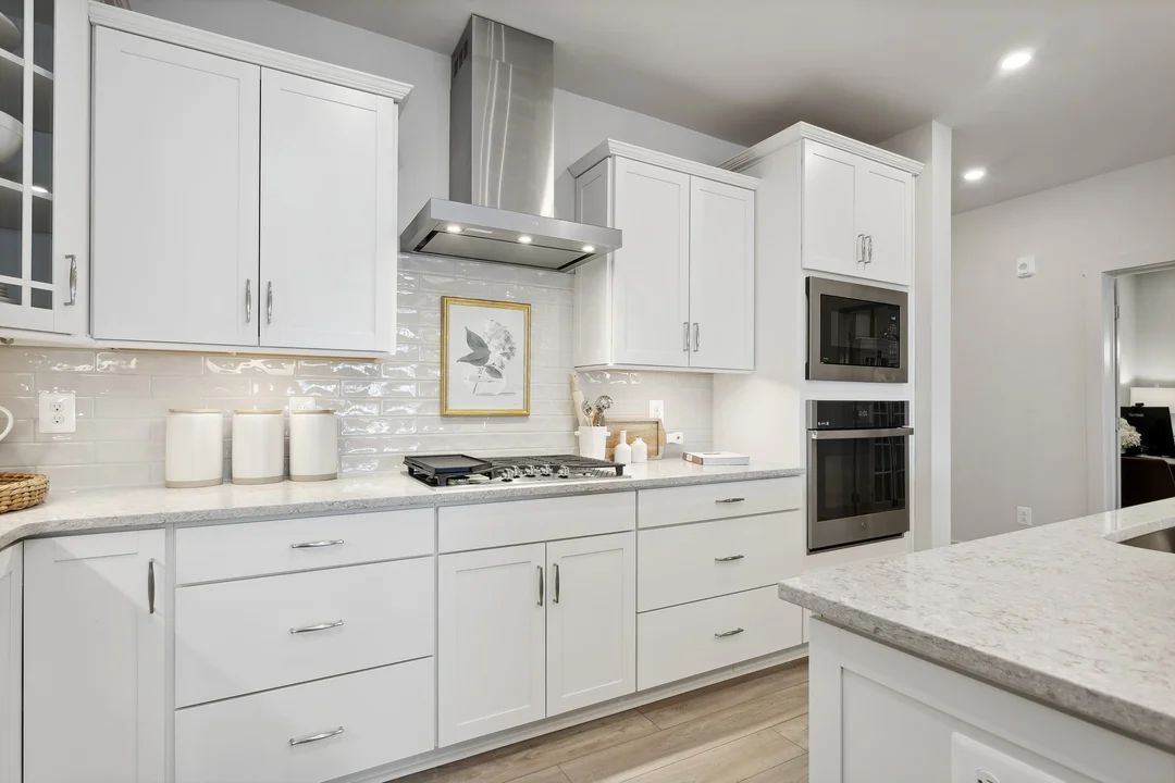 Kitchen with subway tile backsplash