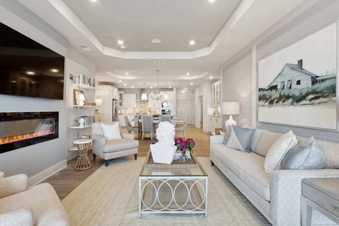 Great room, dining area and kitchen