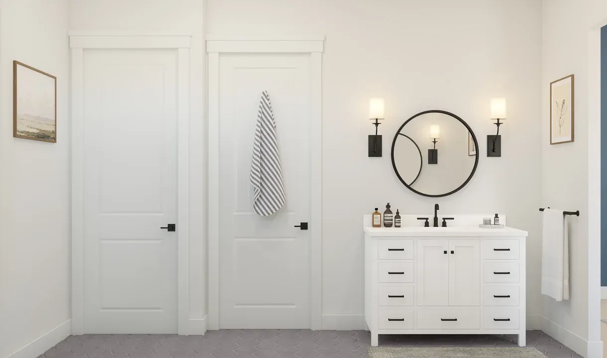 Primary bath with dual vanities