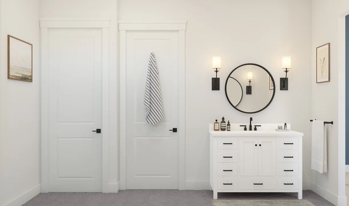 Primary bath with dual vanities