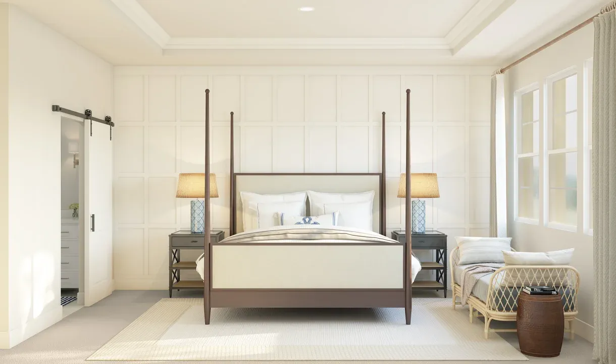 Primary suite with plush carpeting