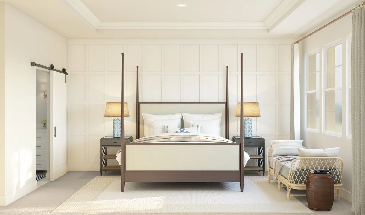 Primary suite with plush carpeting