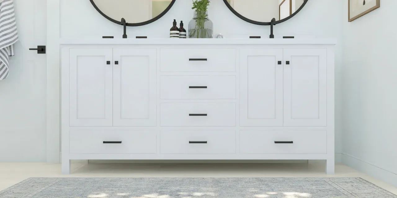 Primary bath freestanding vanity