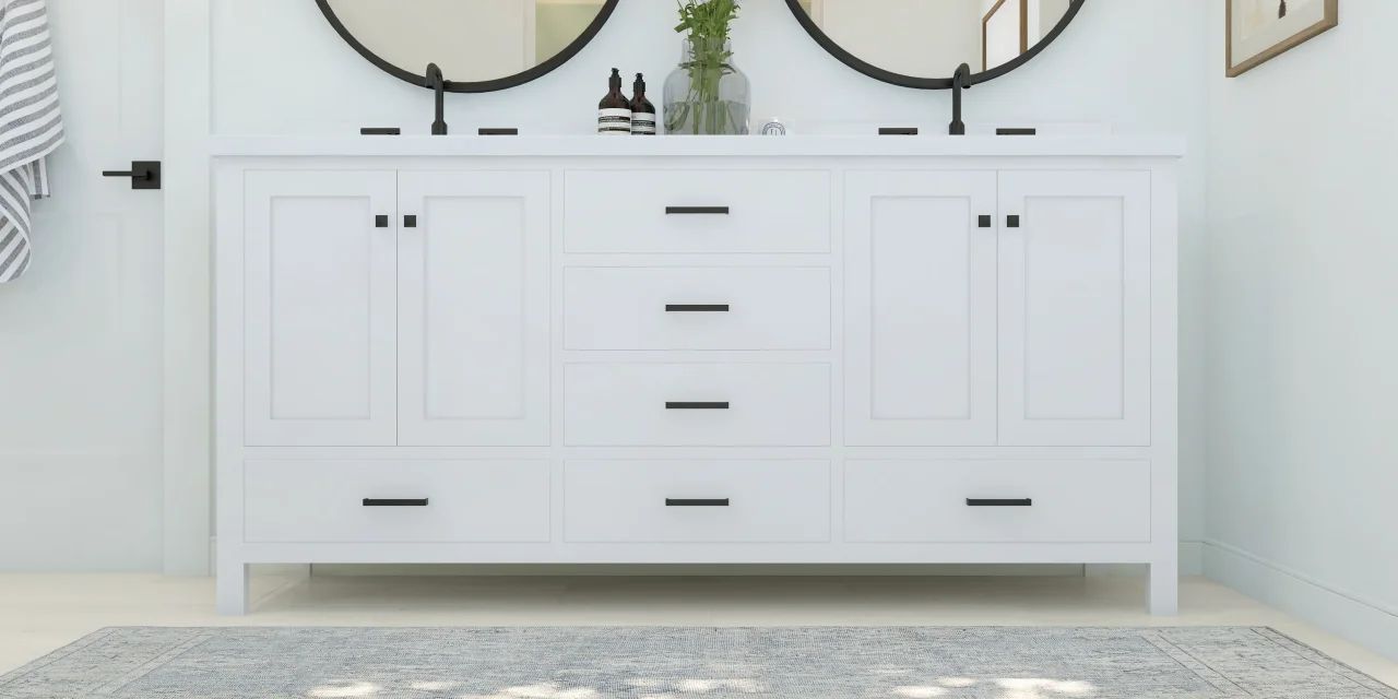 Primary bath freestanding vanity