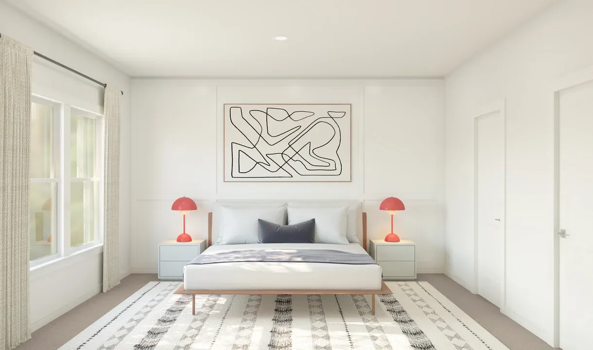 Primary suite with plush carpeting