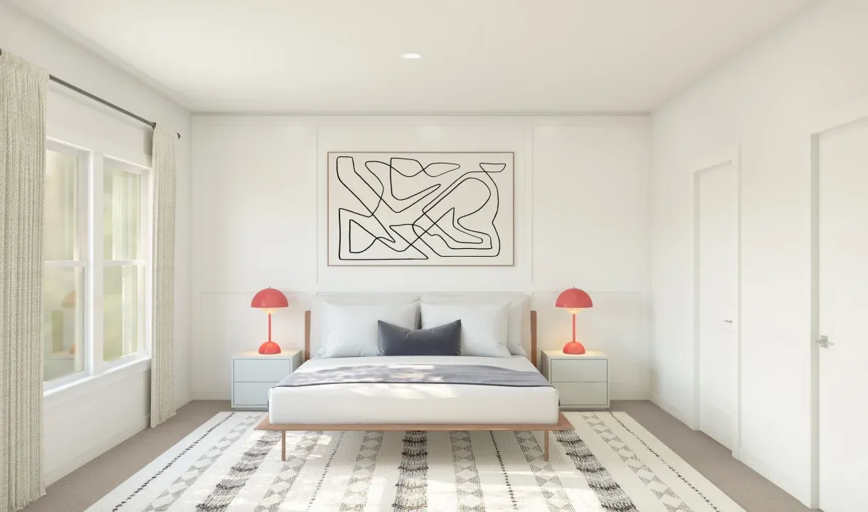 Primary suite with plush carpeting