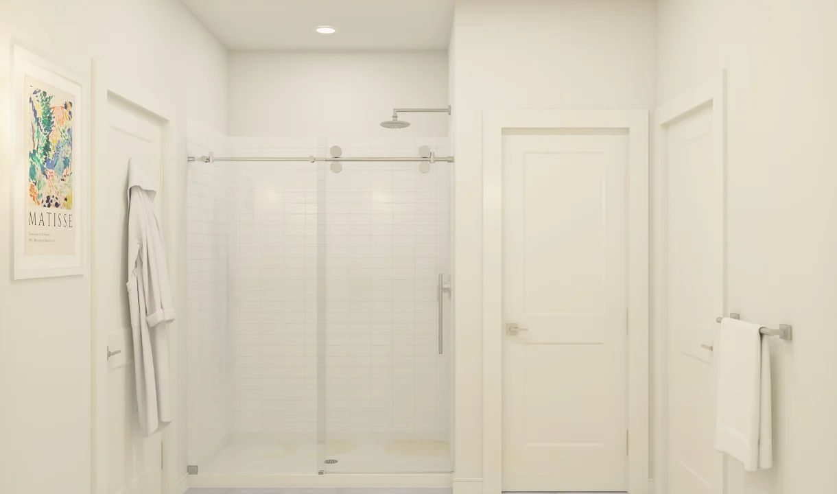 Primary bath glass shower enclosure