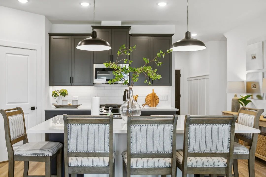 Kitchen with pendant lighting