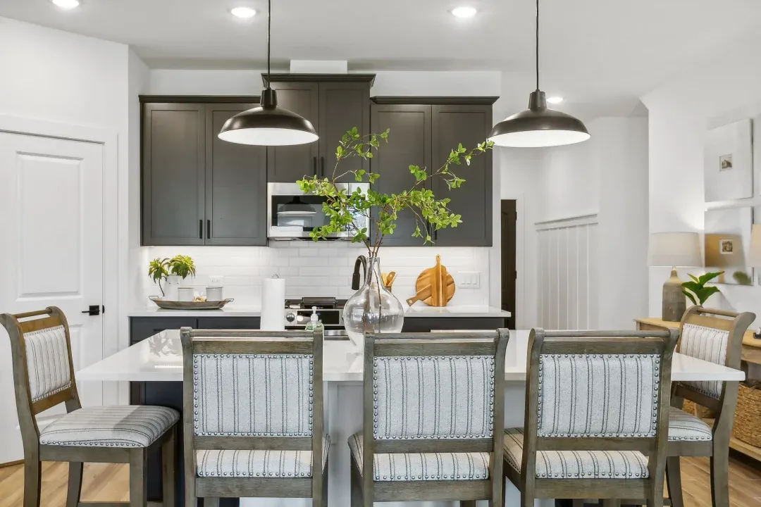 Kitchen with pendant lighting