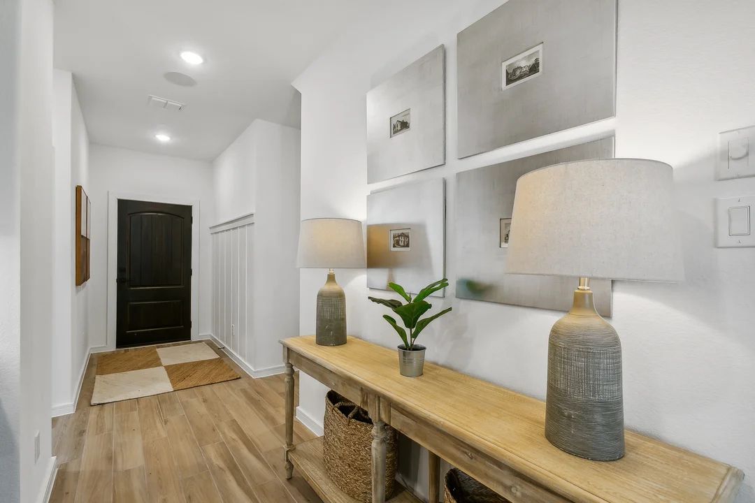 Foyer with feature wall