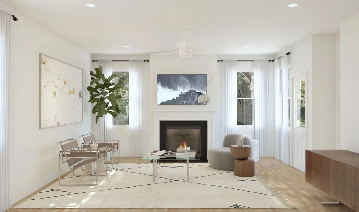 Great room with fireplace