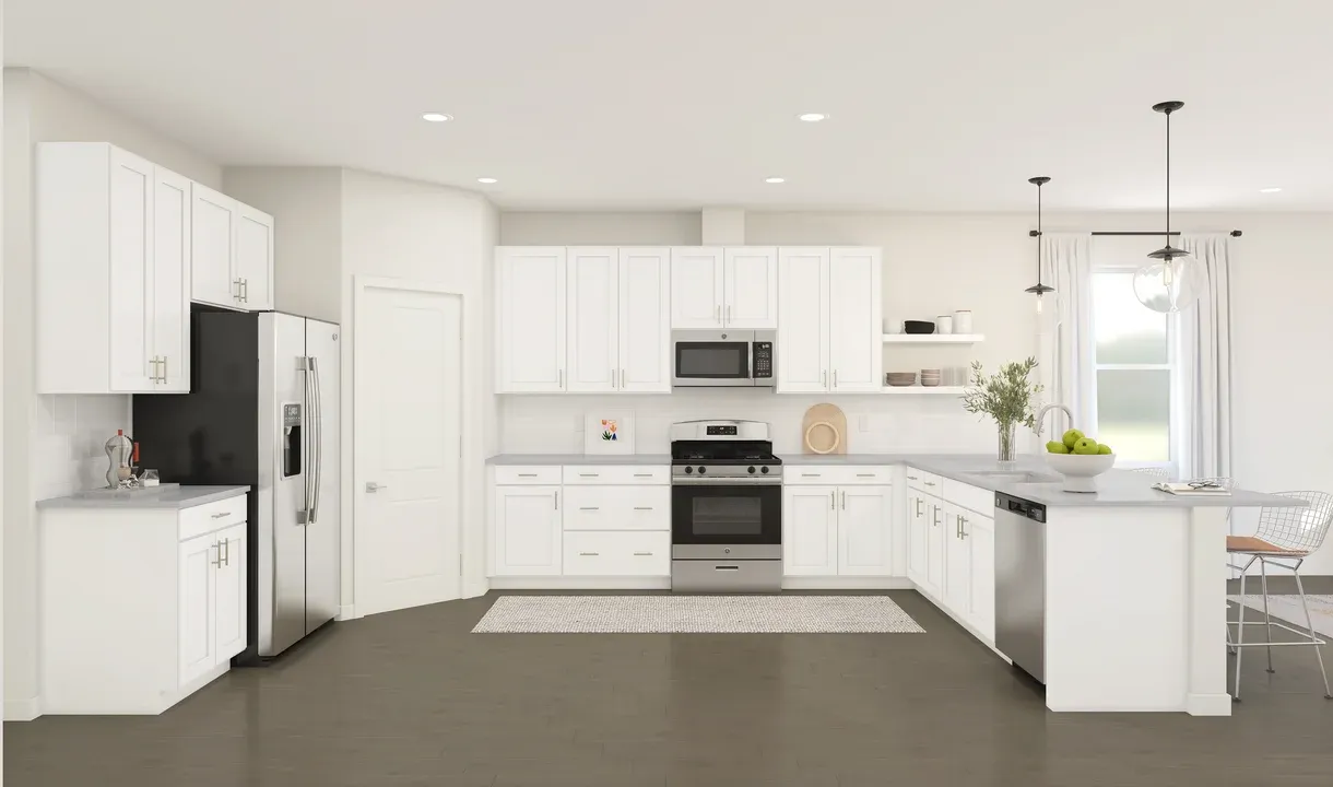 Kitchen with pendant lighting