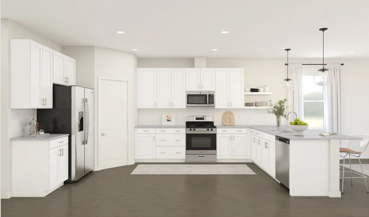 Kitchen with pendant lighting