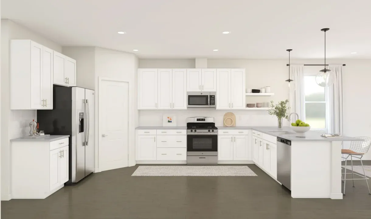 Kitchen with pendant lighting