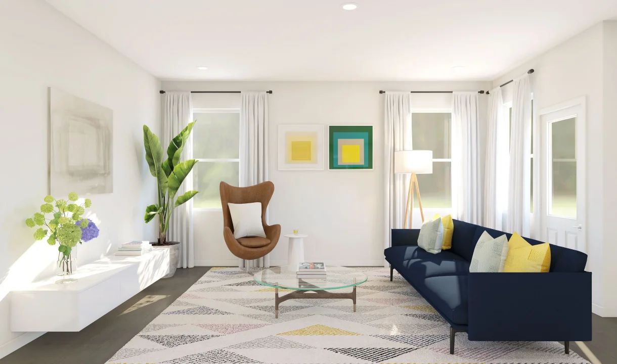 Great room with tile flooring