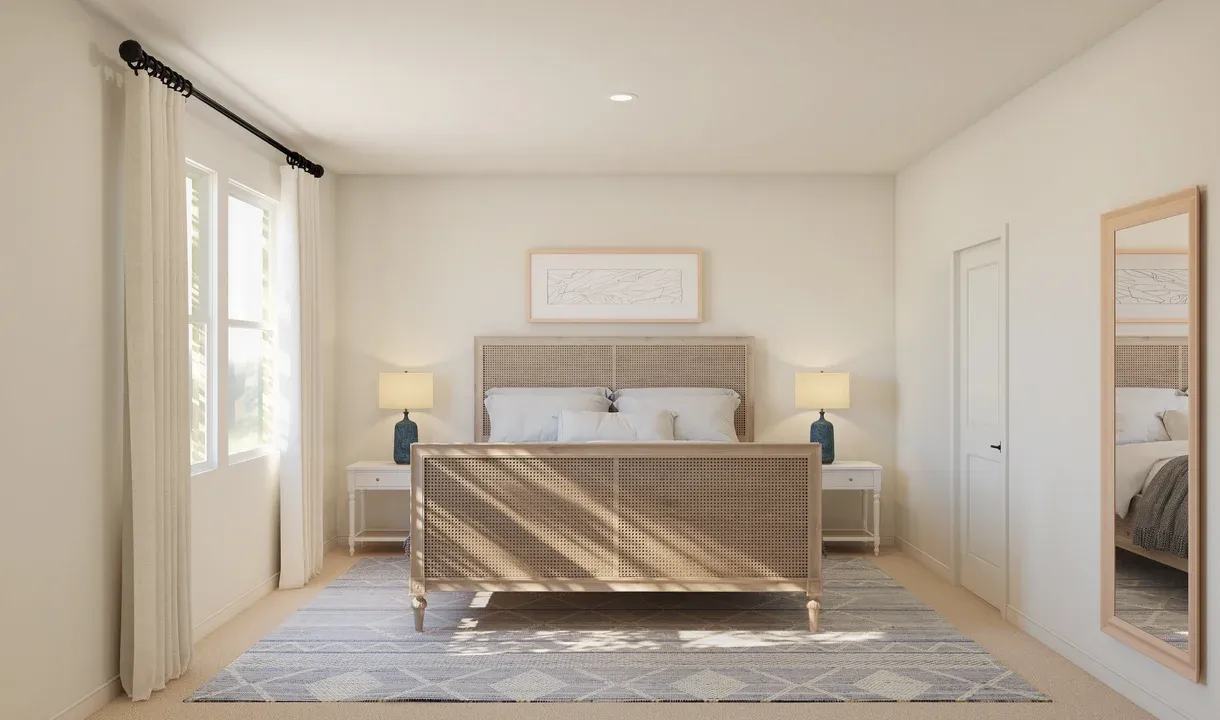 Primary suite with plush carpeting