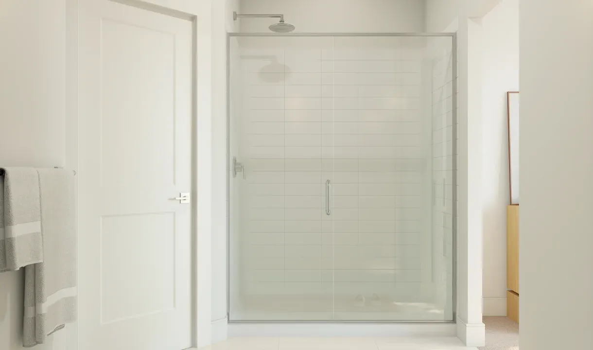 Primary bath glass shower enclosure