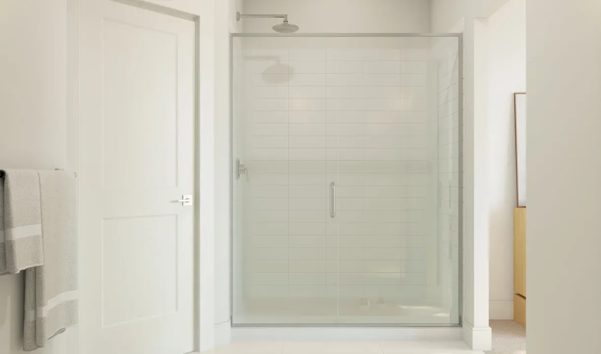 Primary bath glass shower enclosure