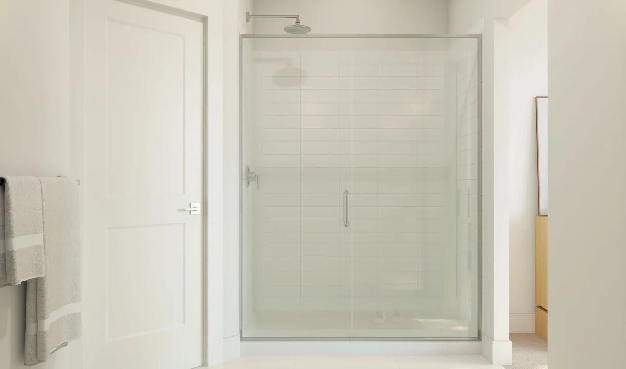 Primary bath glass shower enclosure