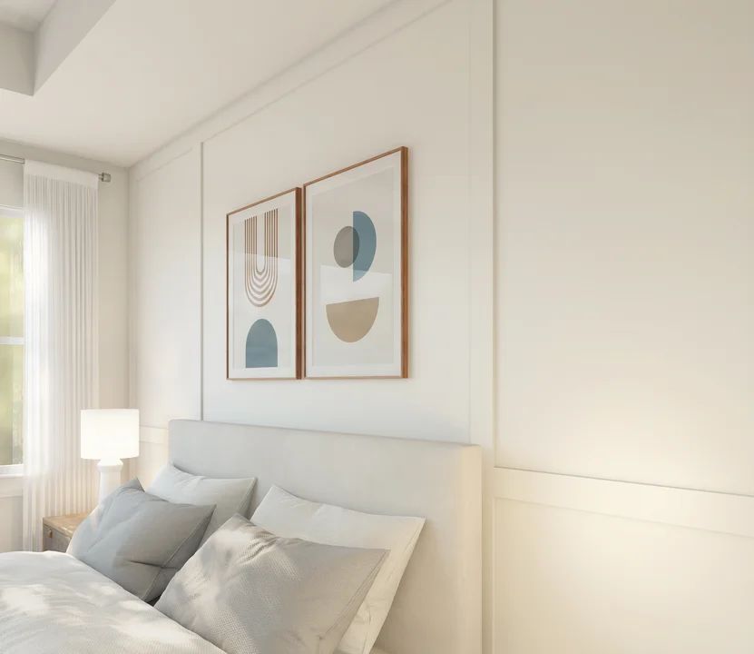 Primary suite decorative feature wall