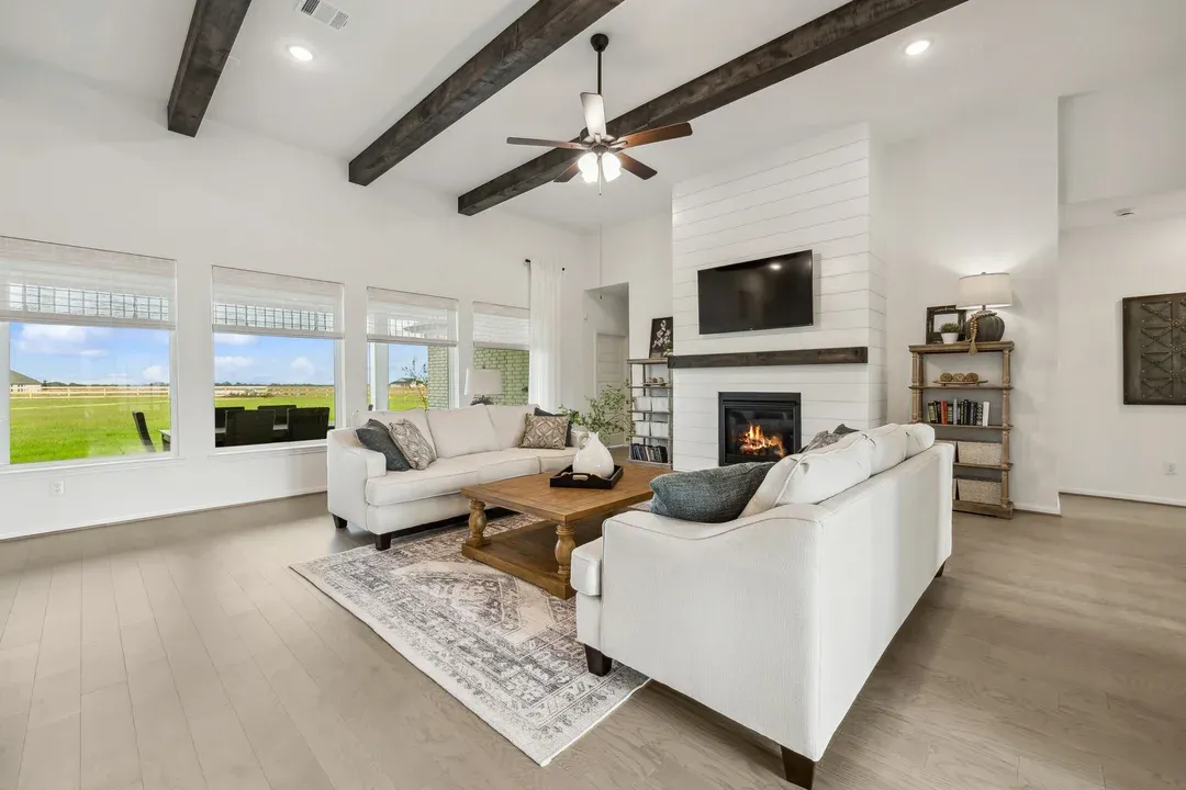 Great room with fireplace