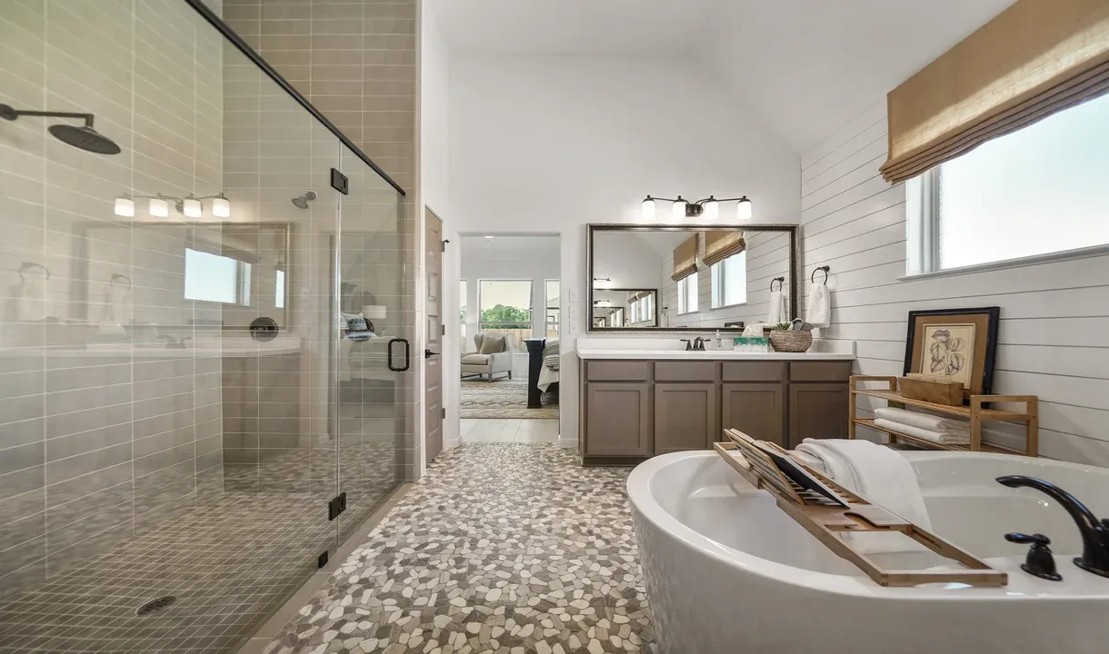 Owner's bath with shower and optional freestanding tub