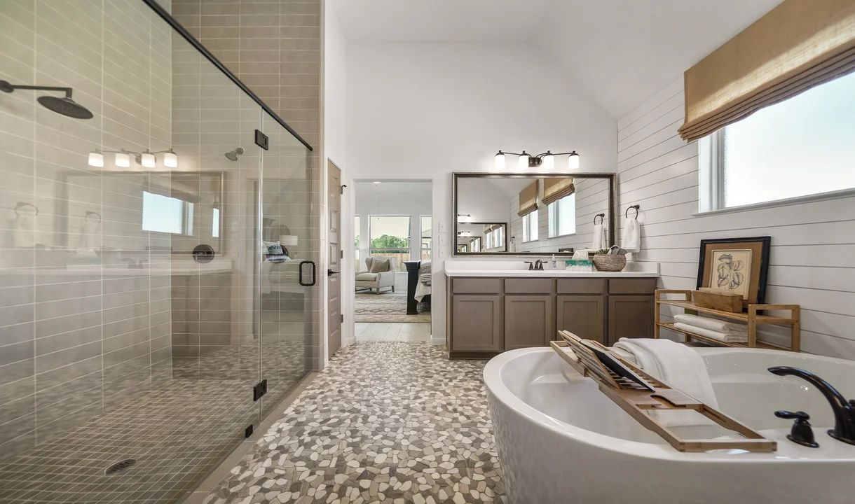 Owner's bath with shower and optional freestanding tub